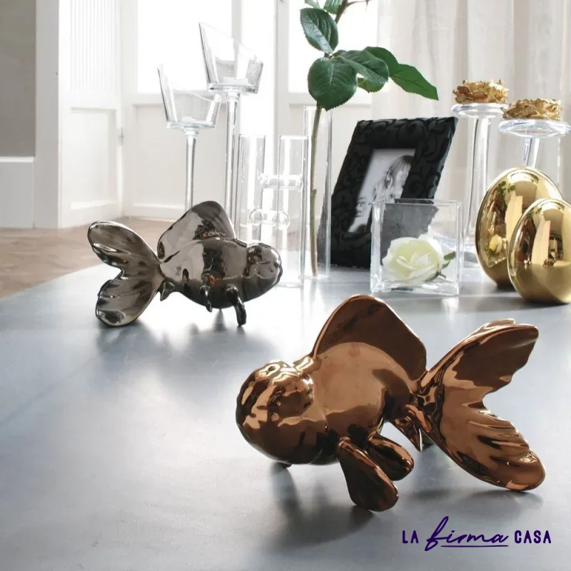 Glossy glazed ceramic fish by Adriani & Rossi in Canada