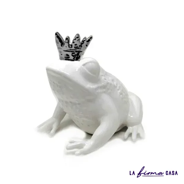 Prince frog in white ceramic by Adriani & Rossi in Canada