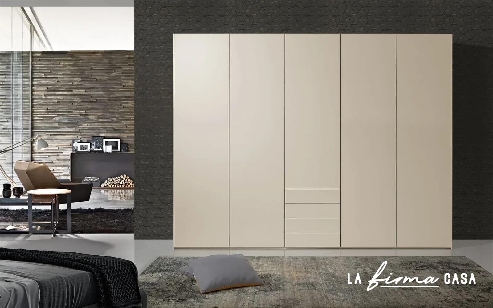 Cream wardrobe with central drawers by Clara & Home in Canada