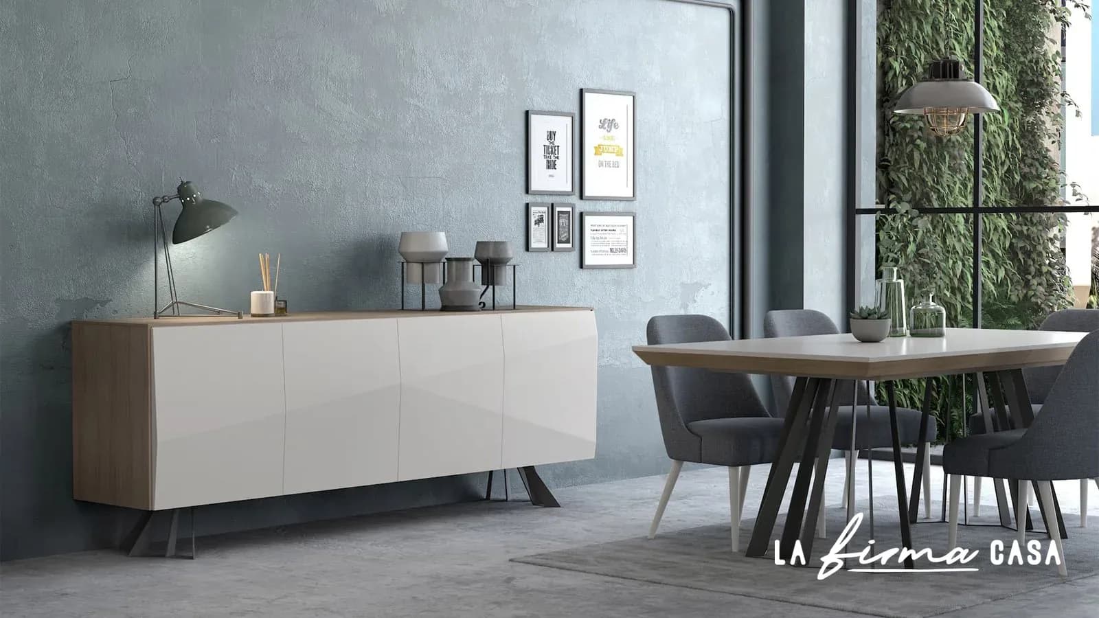 Visa gloss sideboard and dining table by Clara & Home in Canada