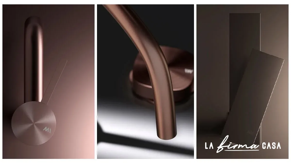 Catalogue spread rose gold tap details by IW&W in Canada