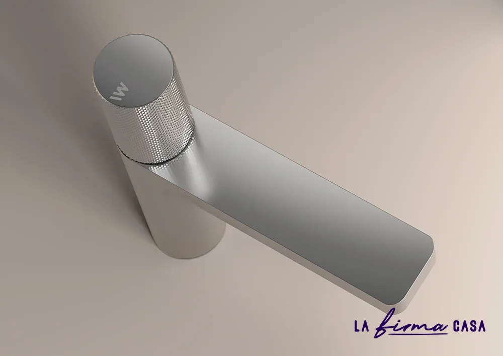 Icon knurled basin spout by IW&W in Canada