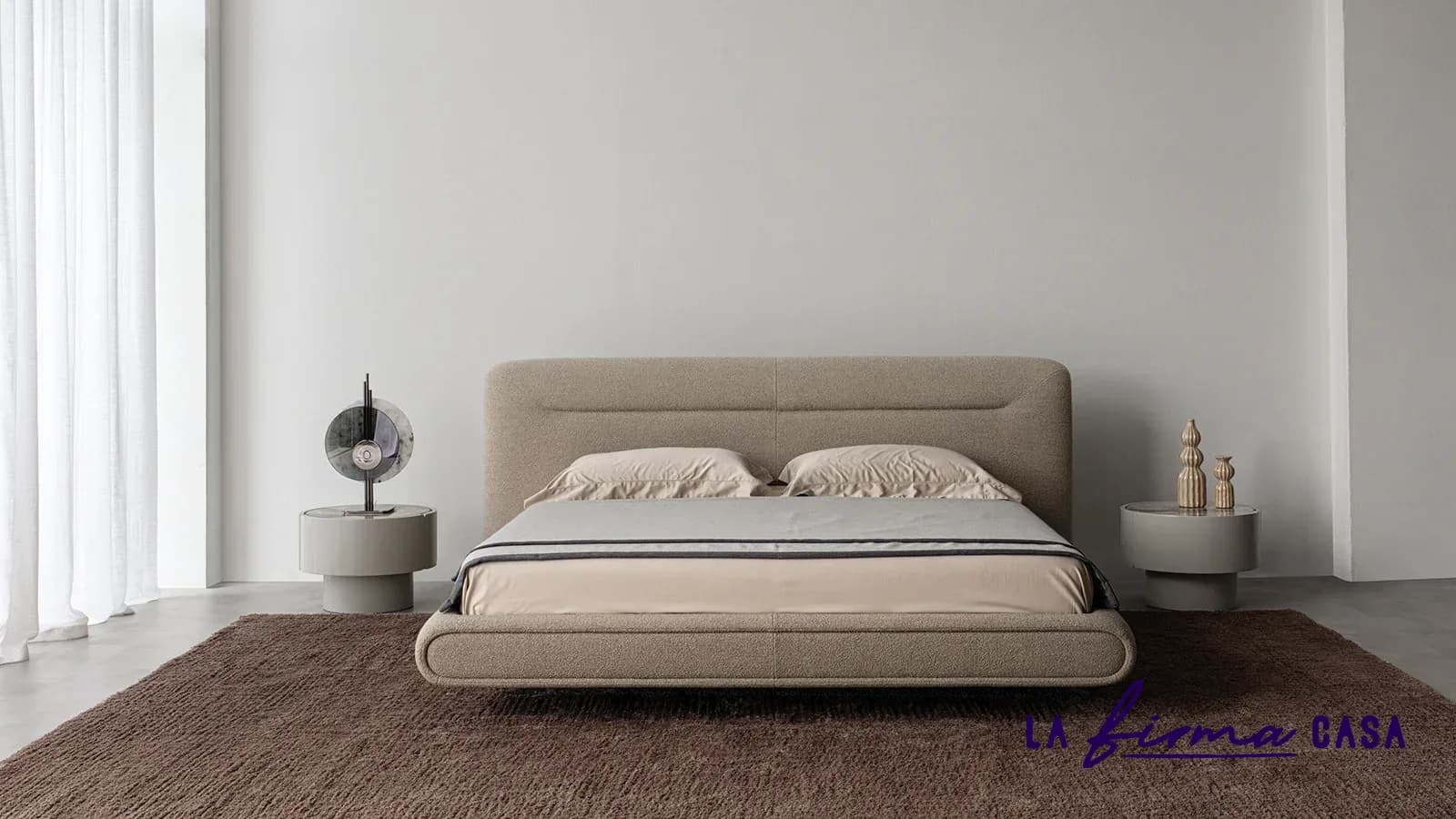 Agape bed and cupido night tables 2 by Lenzi Home in Canada