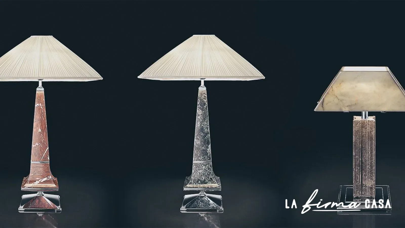 Marble obelisk table lamps 01 by MGM Marble & Stones in Canada