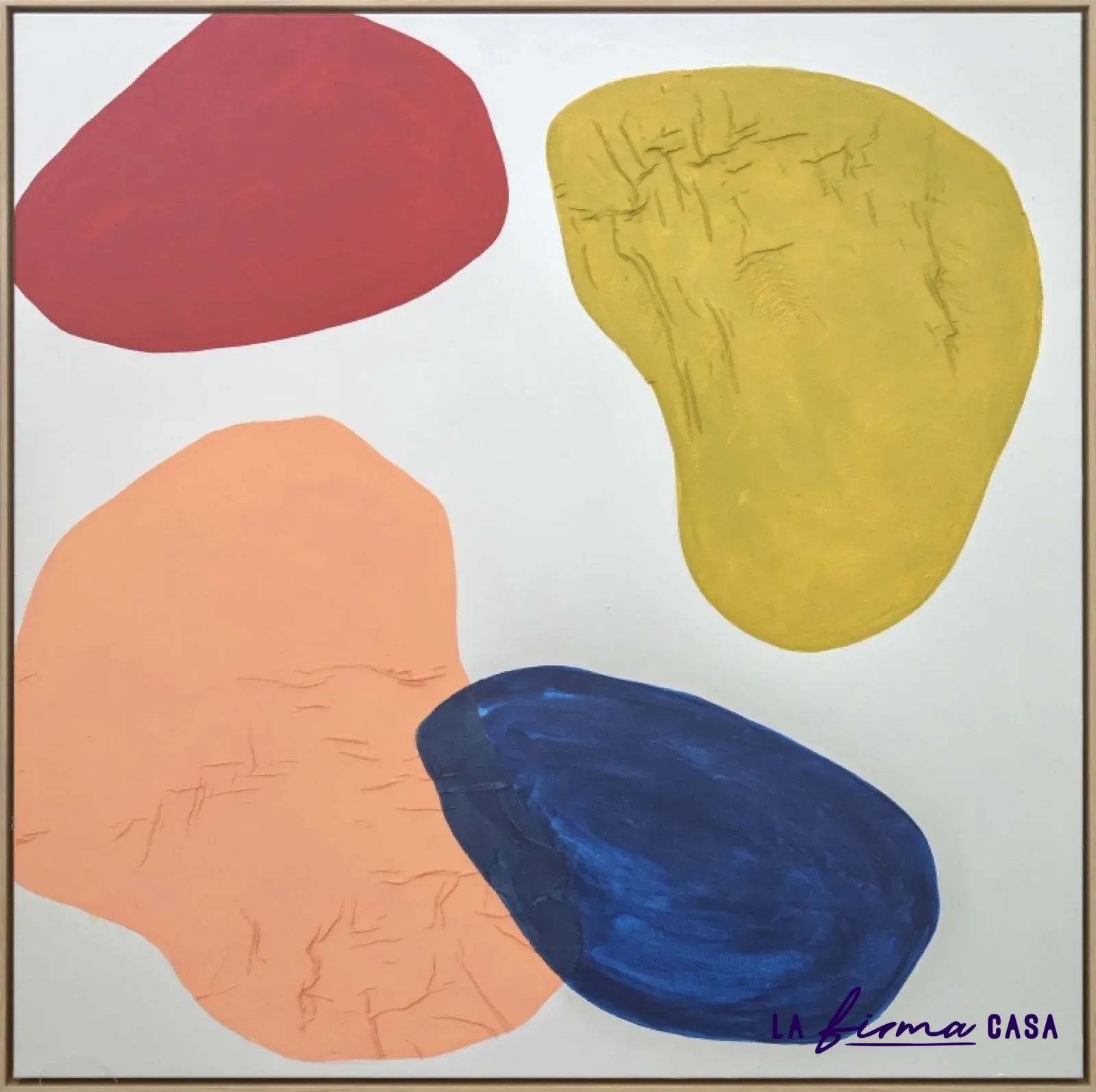 Red yellow and blue organic shapes canvas by Novocuadro in Canada