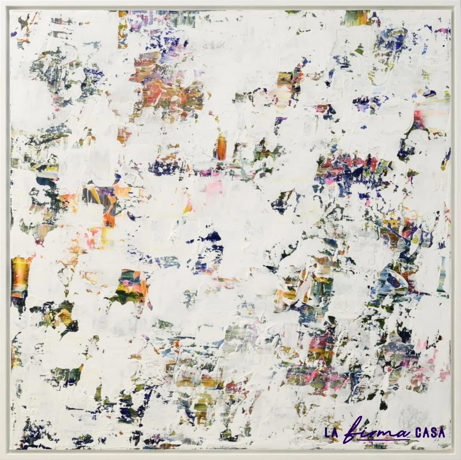 White canvas with multicoloured flecks by Novocuadro in Canada