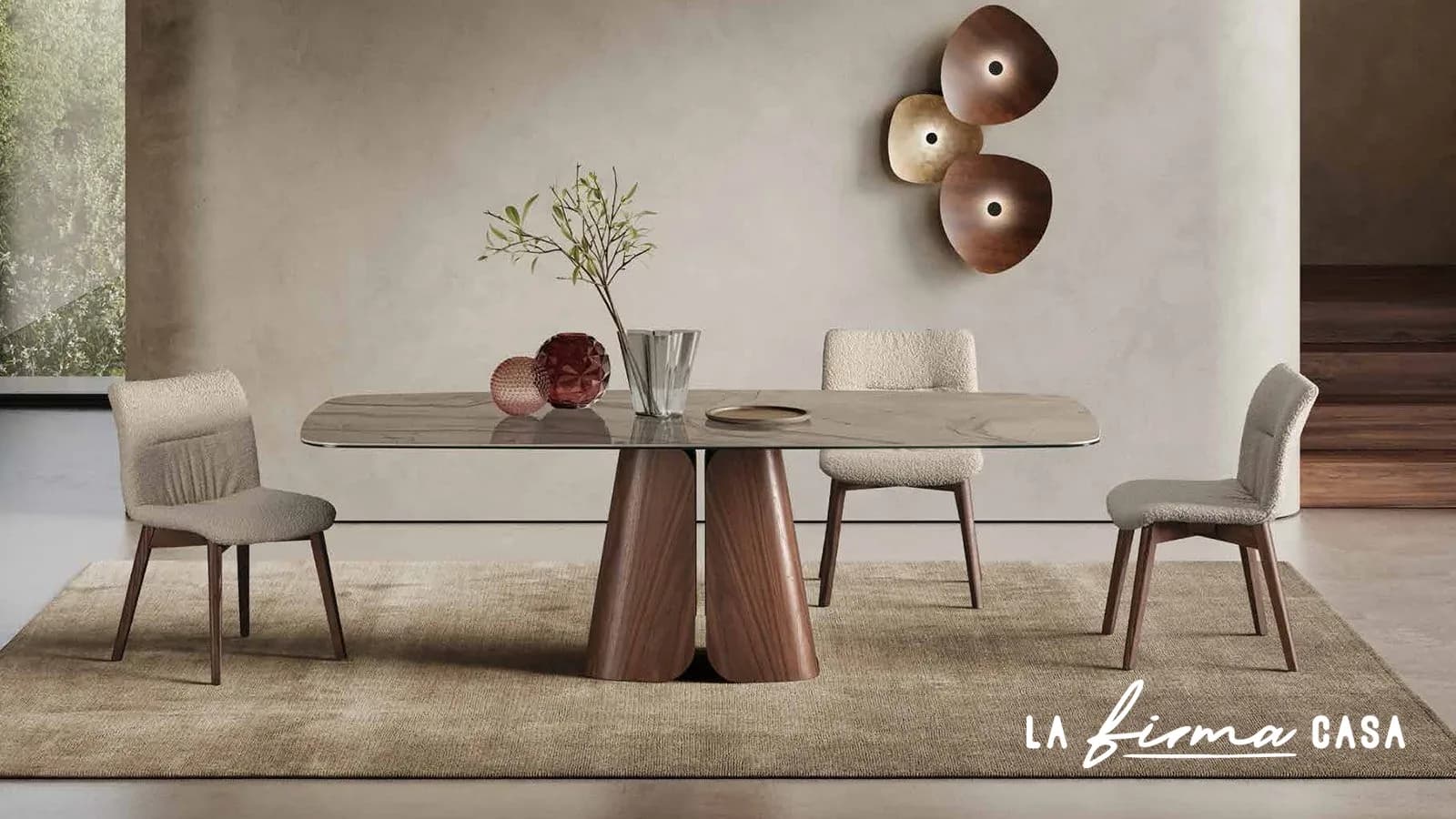 Oval table on a walnut pedestal by Tafaruci in Canada