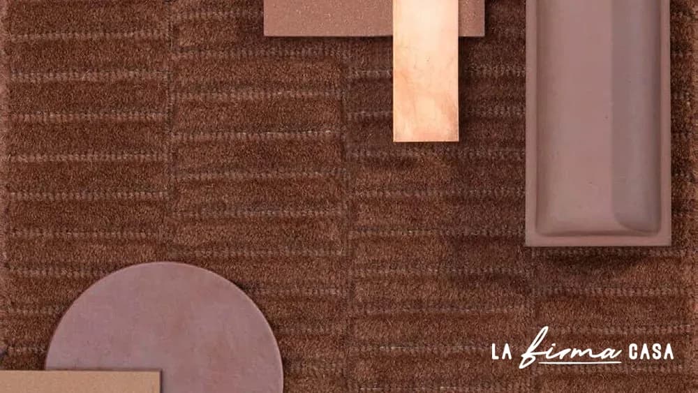 Terracotta textile and material flatlay by Warli in Canada