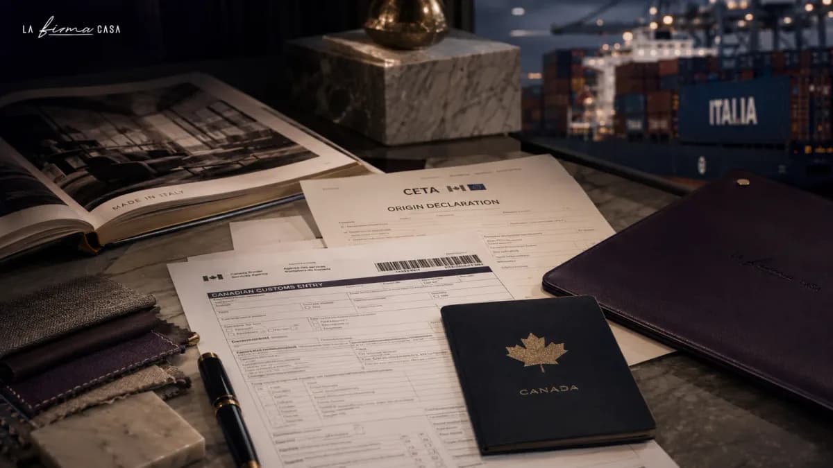 italian furniture canada customs ceta paperwork